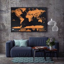 Load image into Gallery viewer, drop shipping  Deluxe blow poster Personalized scratch off World map poster Mini Foil Layer Coating Poster wall sticker 82x59cm